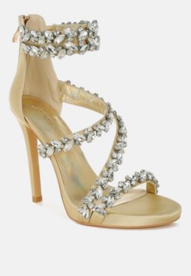 Womens Korna Diamante Embellished Stiletto Heel Sandals