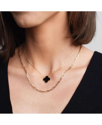 Large Paperclip Link Chain Necklace 14K Yellow Gold 18 inches