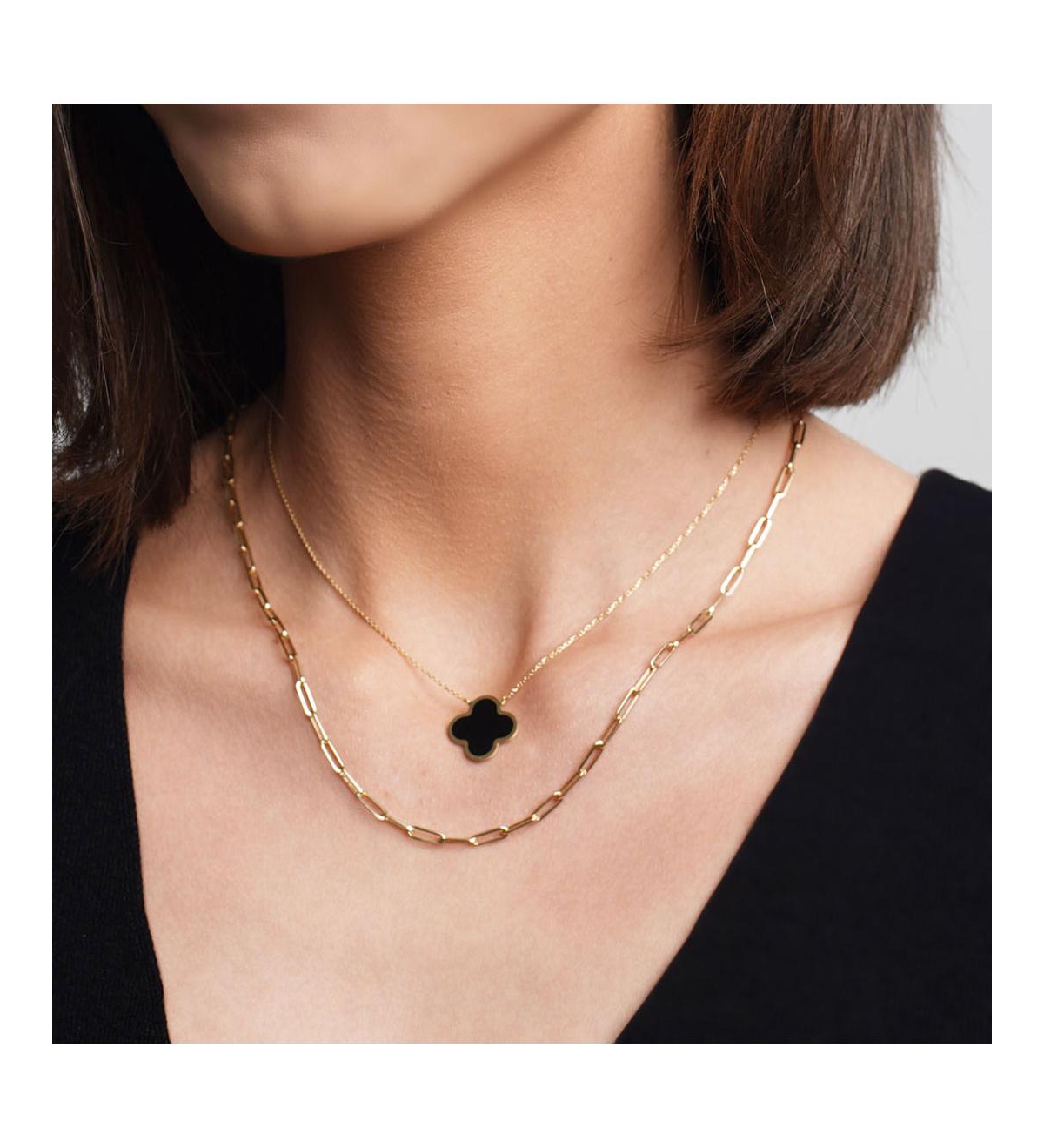 The Lovery Large Paperclip Link Chain Necklace 14K Yellow Gold inches