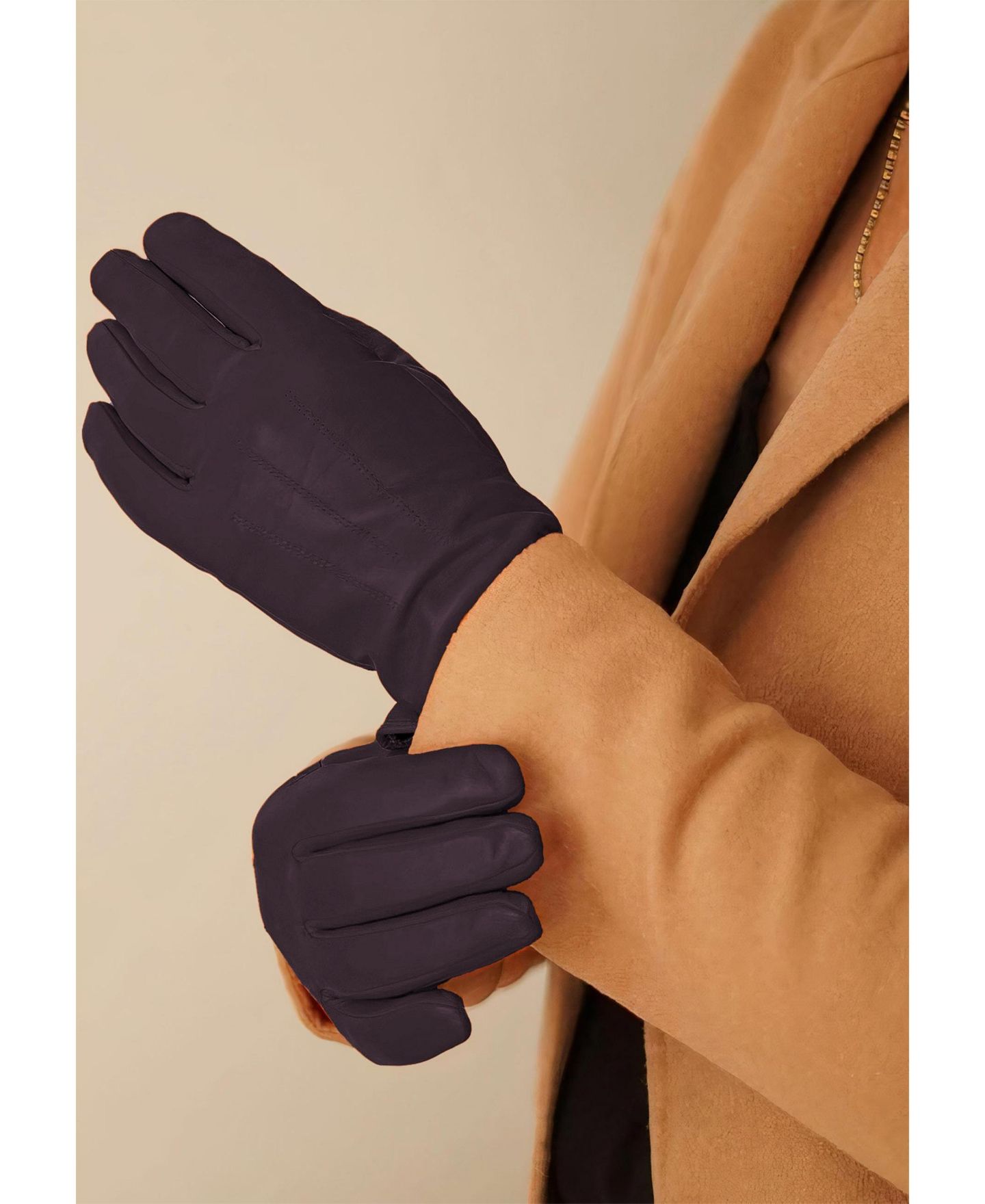 Женские перчатки KESSLER Premium lambskin leather glove Style Carla, цвет: Тёмный коричневый — фото 5