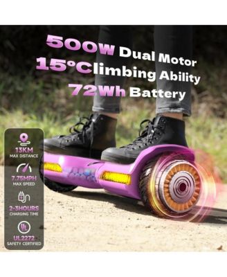 Hoverboard All Terrain Hoverboard with LED Lights & 500W Motor, Self Balancing Off Road Hoverboards with Bluetooth for Kids ages 6-12 and Adults