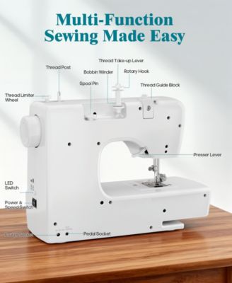 Sewing Machine for Beginners with 45 Built-in Stitches Compact Portable Sewing Machine with Accessory Kit