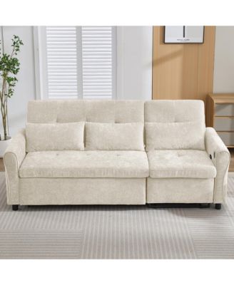 2-in-1 Sofa 82 Inches Three-seater Sofa with a Sofa Bed and a Reversible Recliner Sofa for Living Room