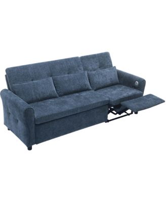 2-in-1 Sofa 82 Inches Three-seater Sofa with a Sofa Bed and a Reversible Recliner Sofa for Living Room