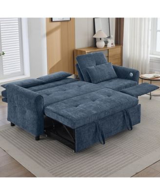 2-in-1 Sofa 82 Inches Three-seater Sofa with a Sofa Bed and a Reversible Recliner Sofa for Living Room