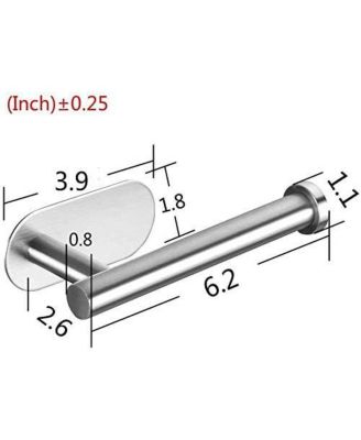  6.2"×2.6" Paper Holder Self Adhesive - Adhesive Comfort Room Roll Holder no Drilling for Bathroom Stainless Steel Brushed