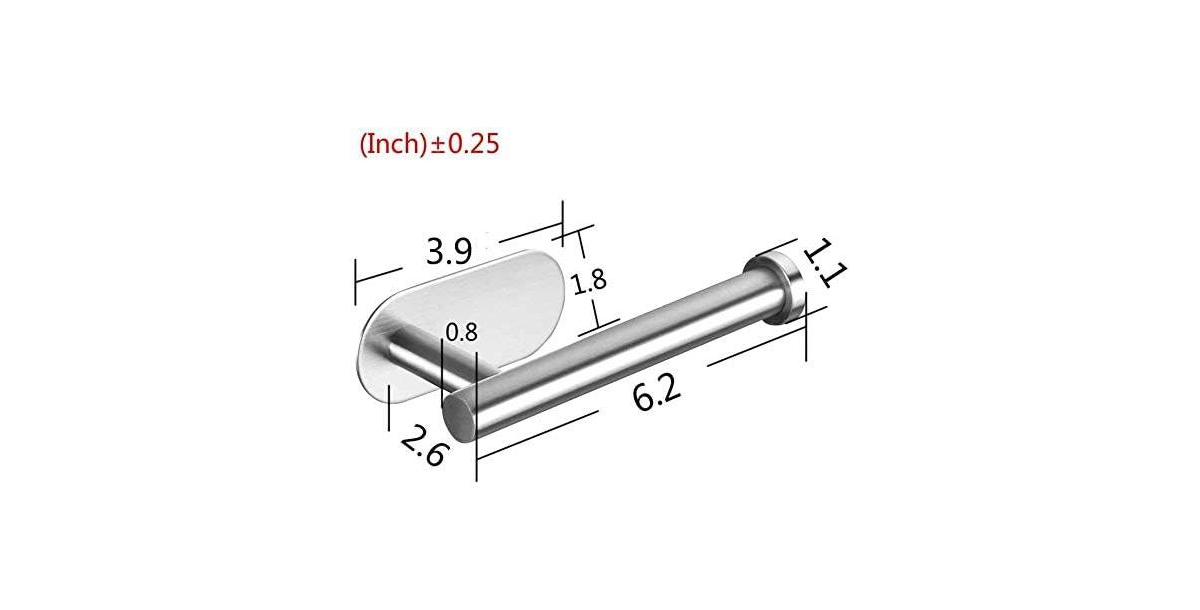 Paper Holder Self Adhesive - Adhesive Comfort Room Roll Holder no Drilling for Bathroom Stainless Steel Brushed
