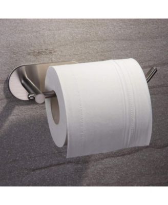 2.63"×6.29"  Adhesive Toilet Paper Holder - MST001 Self Adhesive Toilet Roll Holder for Bathroom Kitchen Stick on Wall Stainless Steel Brushed
