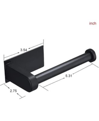 2.75" × 3.54" × 5.31" Paper Holder Self Adhesive - Black Comfort Room Roll Holder Adhesive Tissue Holder Stick on Wall for Bathroom and Kitchen