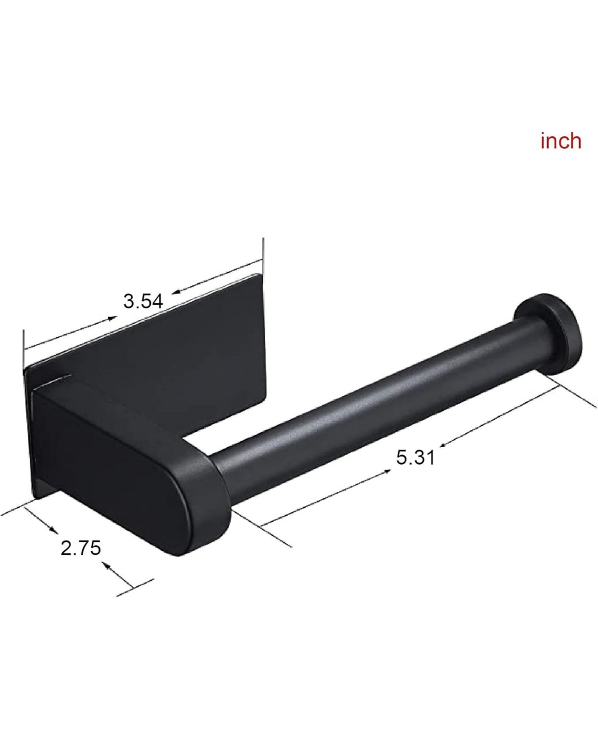 Paper Holder Self Adhesive - Black Comfort Room Roll Holder Adhesive Tissue Holder Stick on Wall for Bathroom and Kitchen, Sus 304 S.s.