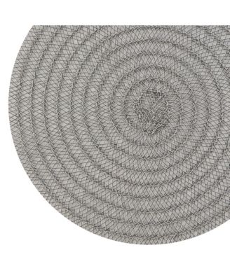 Urban Weave 15" Round Woven Placemats Set of 6 Durable Reversible Non-Slip Table Mats