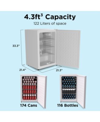Premium 122 L Solid Door 4.3 Cu. Ft. Freestanding Under-Counter Mini Fridge in White