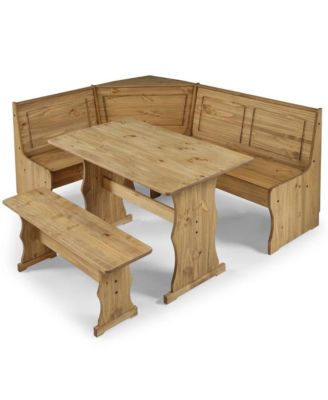 Solid Pine Corner Dining Booth in Corona Brown