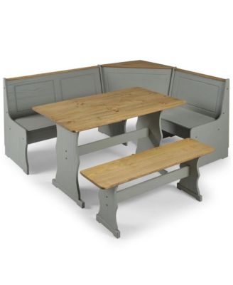 Solid Pine Corner Dining Booth in Corona Gray