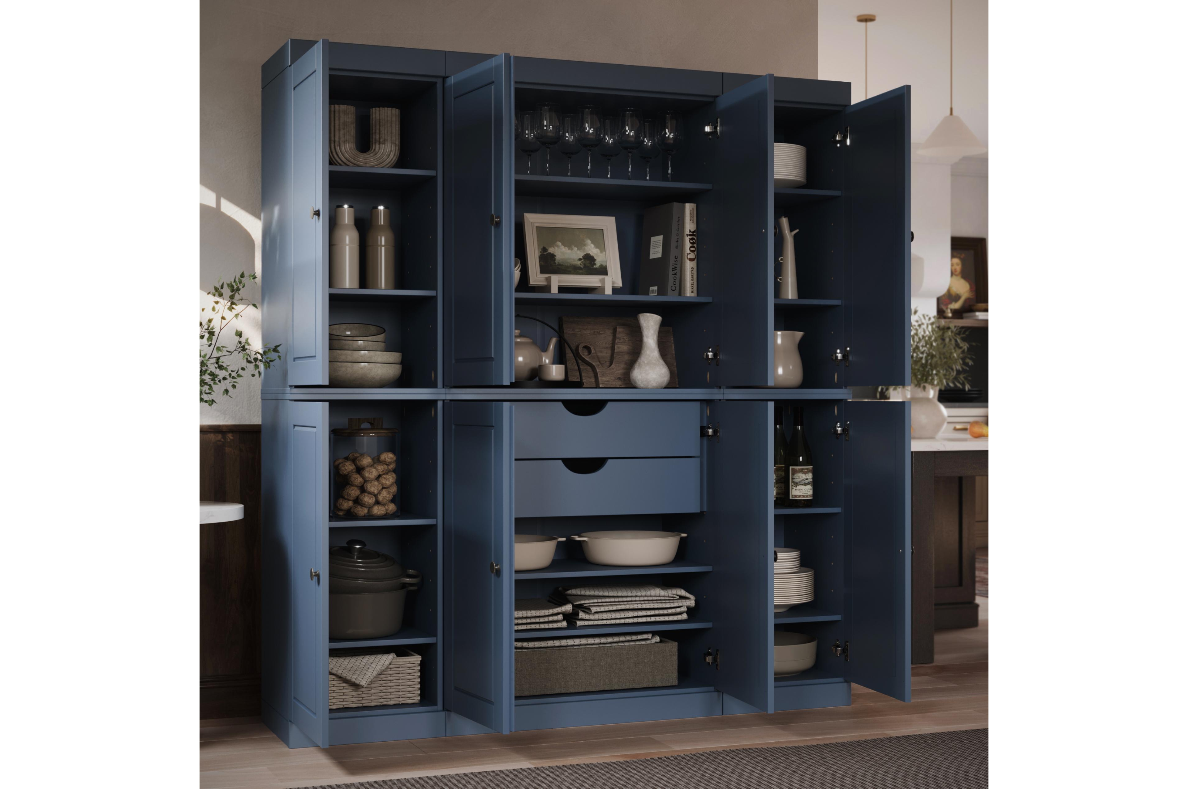 Palace Imports 100% Solid Wood 65" Pantry Cabinet with Raised Panel Doors, 2-Drawers & Adjustable Shelves
