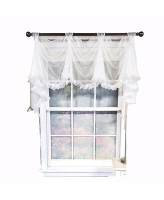 Luxurious Modern Design Classic Sheers Victory Swag 3-Scoop Window Valance 50" x 25" Silver