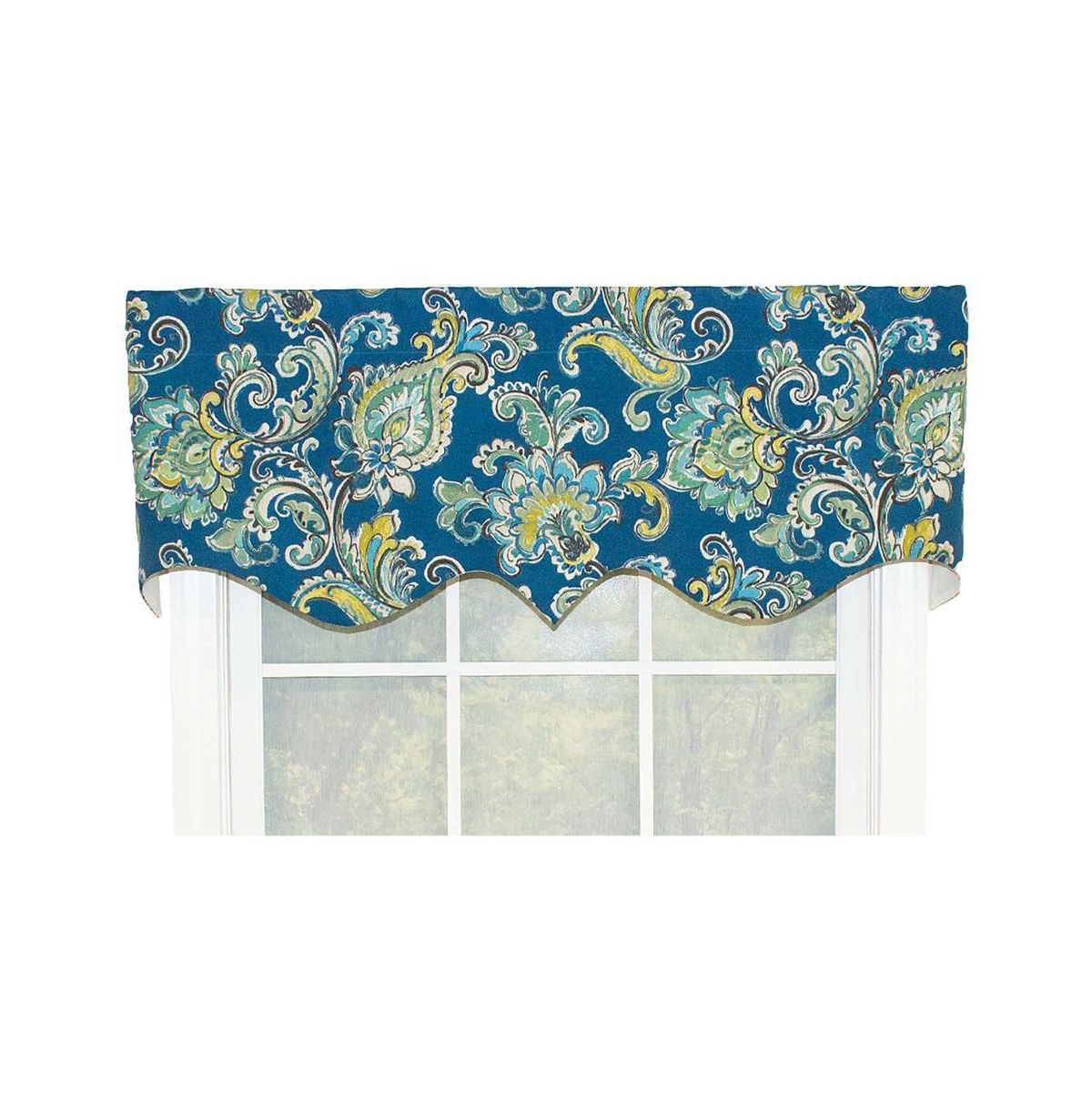 Rlf Home Sconset Rega Style 3" Rod Pocket Valance 50" x 17" Pacific by Rlf Home