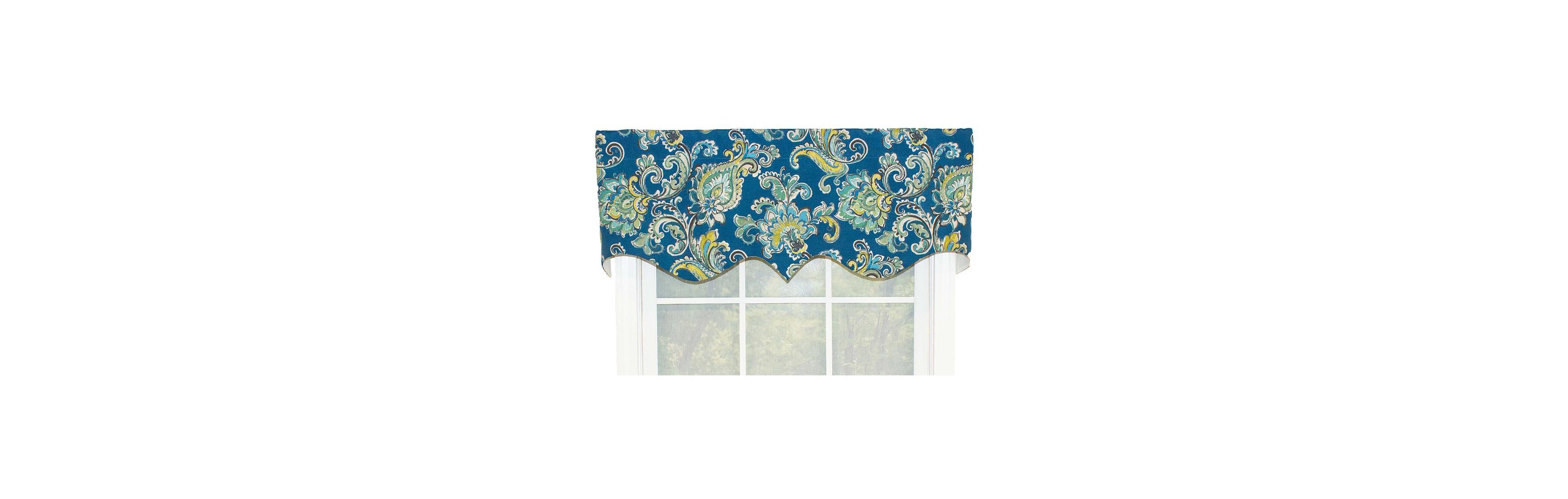 Rlf Home Sconset Rega Style 3" Rod Pocket Valance 50" x 17" Pacific by Rlf Home