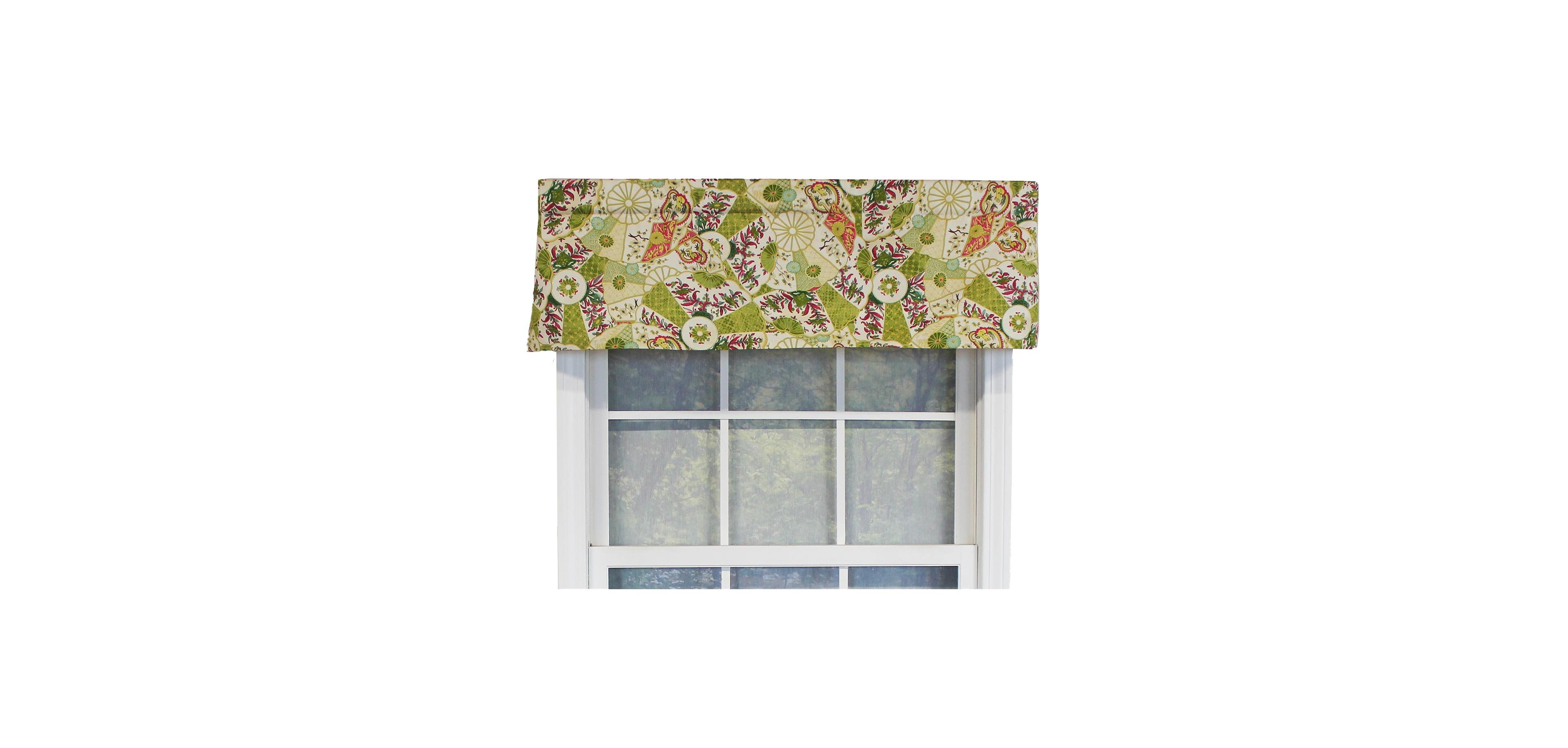 Rlf Home Selene Tailored 100% Cotton with Fully Lined 3" Rod Pocket Valnance for Windows 50" x 14" Multi