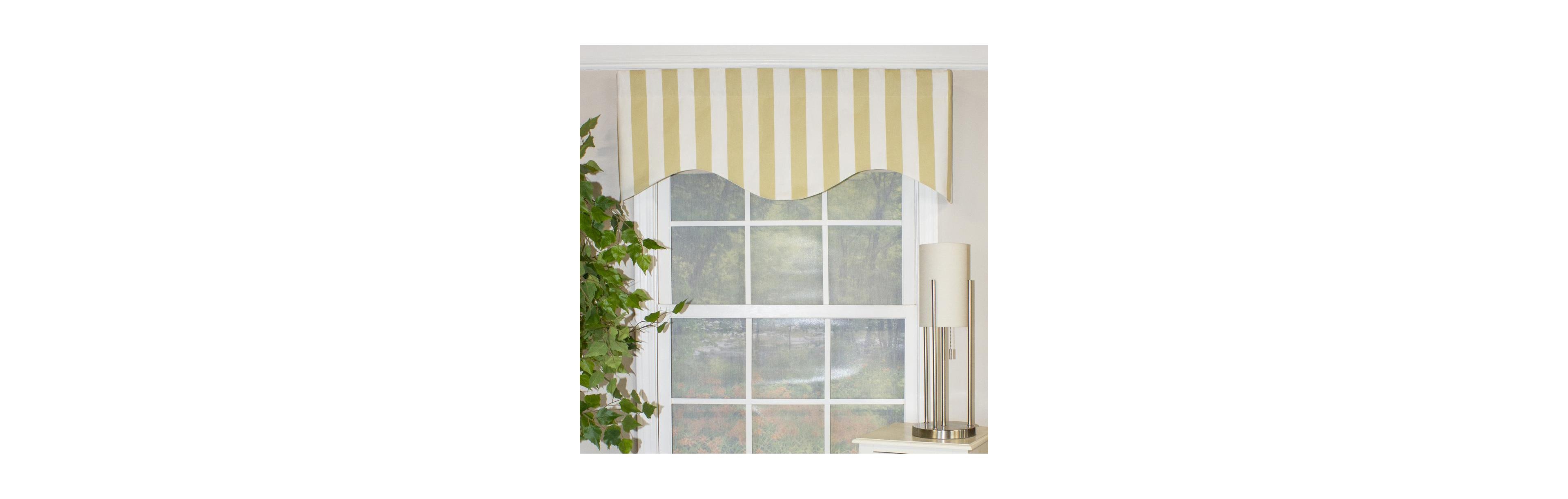 Beach Stripe Style Cornice 3" Rod Pocket Valance 50" x 17" Tan by Rlf Home