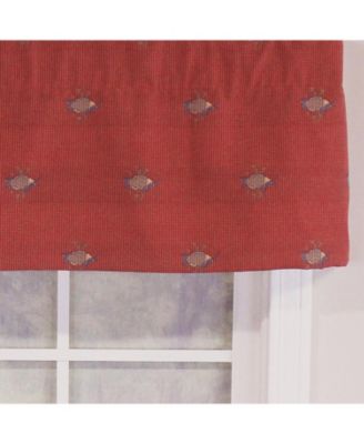 Bubbles Tailored 100% Cotton with Fully Lined 3" Rod Pocket Valnance for Windows 50" x 14" Red