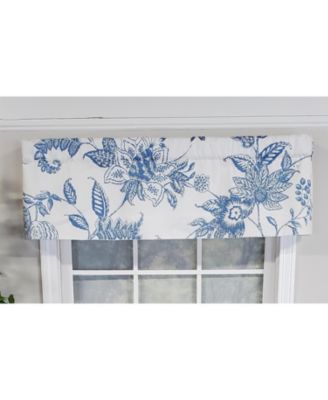 Natalia Tailored Valance High Quality Window Treatment 3" Rod Pocket 50" x 14" Cyan Blue/White
