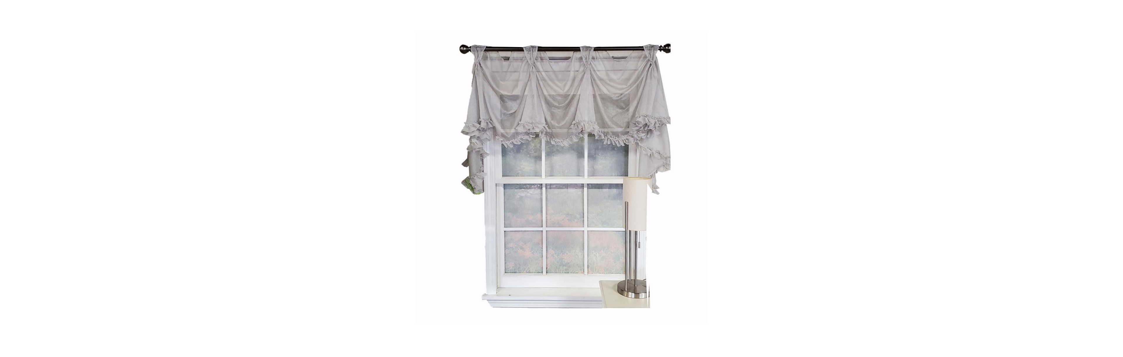Rlf Home Luxurious Modern Design Classic Sheers Victory Swag 3-Scoop Window Valance 50" x 25"