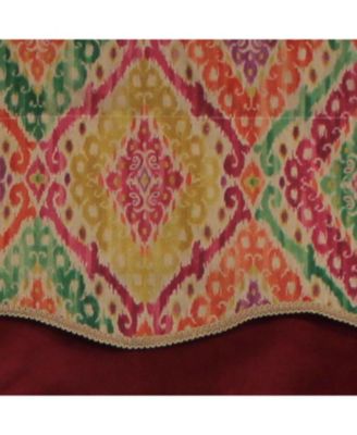 Icicles Trimmed Glory 100% Cotton with Fully Lined 3" Rod Pocket Valnance for Windows 50" x 16" Multi