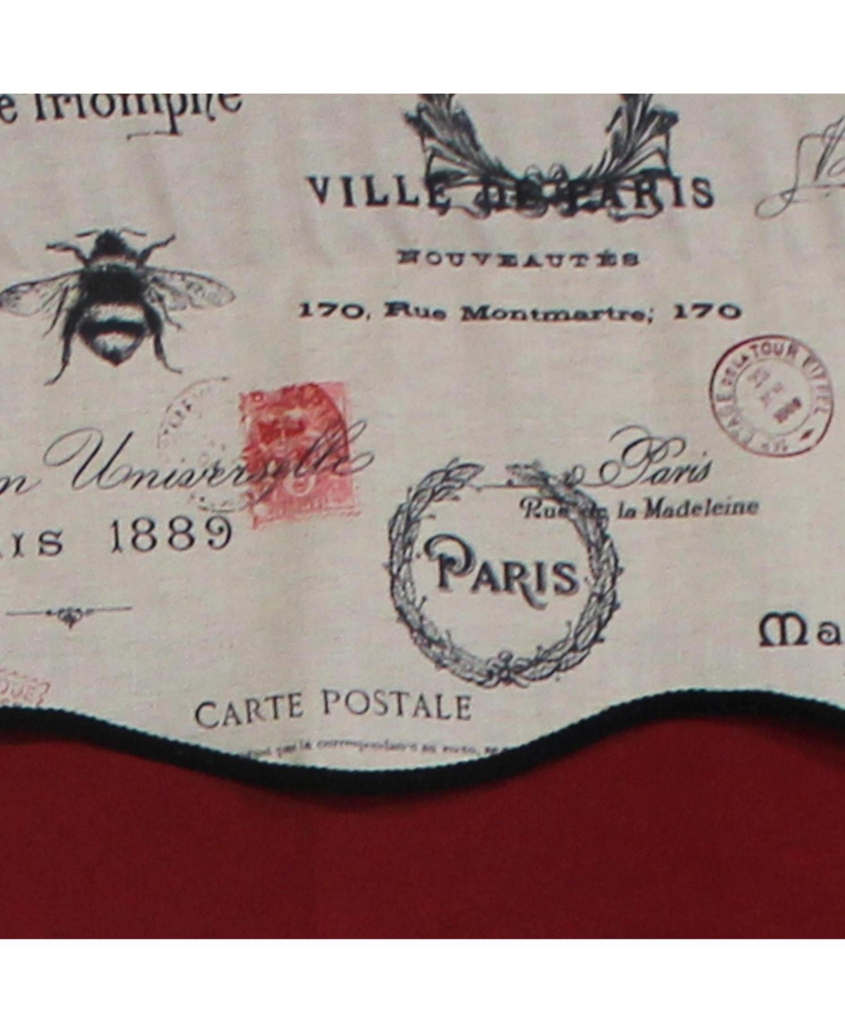 Rlf Home Mason Trimmed Glory 100% Cotton with Fully Lined 3" Rod Pocket Valnance for Windows 50" x 16" Linen