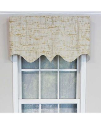 Zino Gold Thin Lines Regal Window Treatment High Quality Valance 3" Rod Pocket 50" x 17" Gold/Ivory