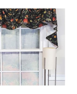 Modern Design Nightfall Victory Swag 3-Sccop Window Valance 50" x 25" Black