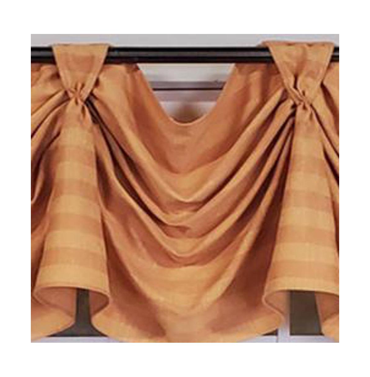 Rlf Home Modern Design Orange Lane Victory Swag 3-Scoop Window Valance 50" x 25" Mustard