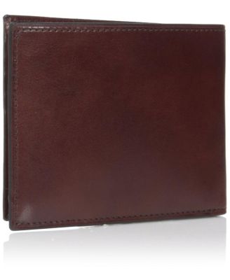 Men's Old Leather Executive ID Wallet RFID, Dark Brown