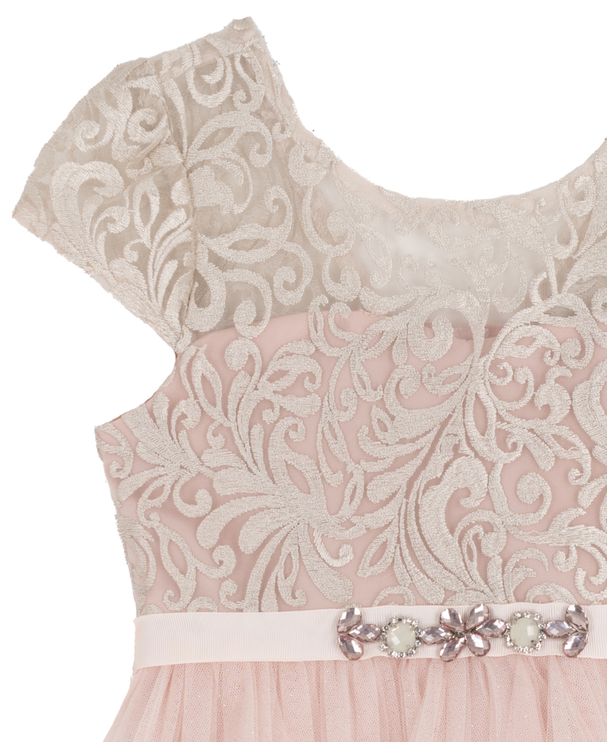 Rare Editions Girls 2T-6X Cap Sleeve Round Neck Dress