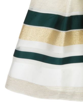 Girls' 4T-6X Bubble-Sleeve Round Neck Dress