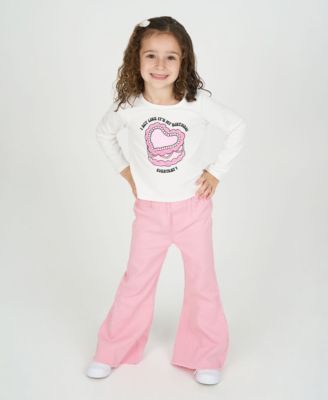 Girls' 4T-6X T-Shirt, Vest and Bell-Bottom Pants, 3-Piece Set