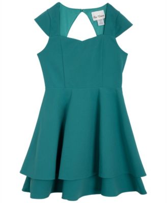 Girls' 7-16 Twist Back Skater Short-Sleeve Dress