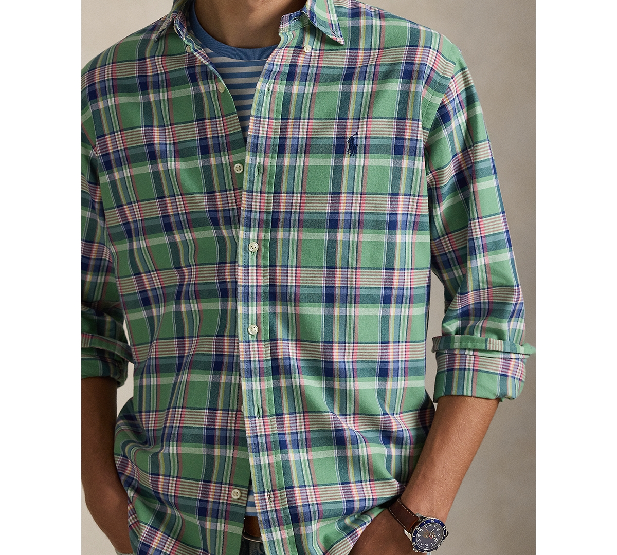 Polo Ralph Lauren Men's Classic Fit Long Sleeve Oxford Shirt In Multi