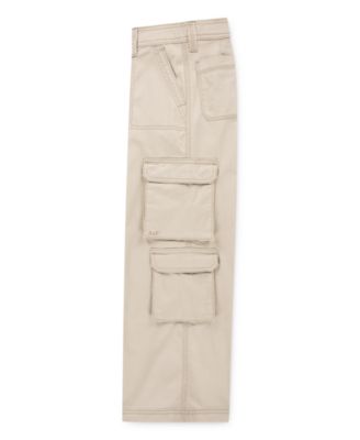Girls' Wide-Leg Twill Cargo Pants