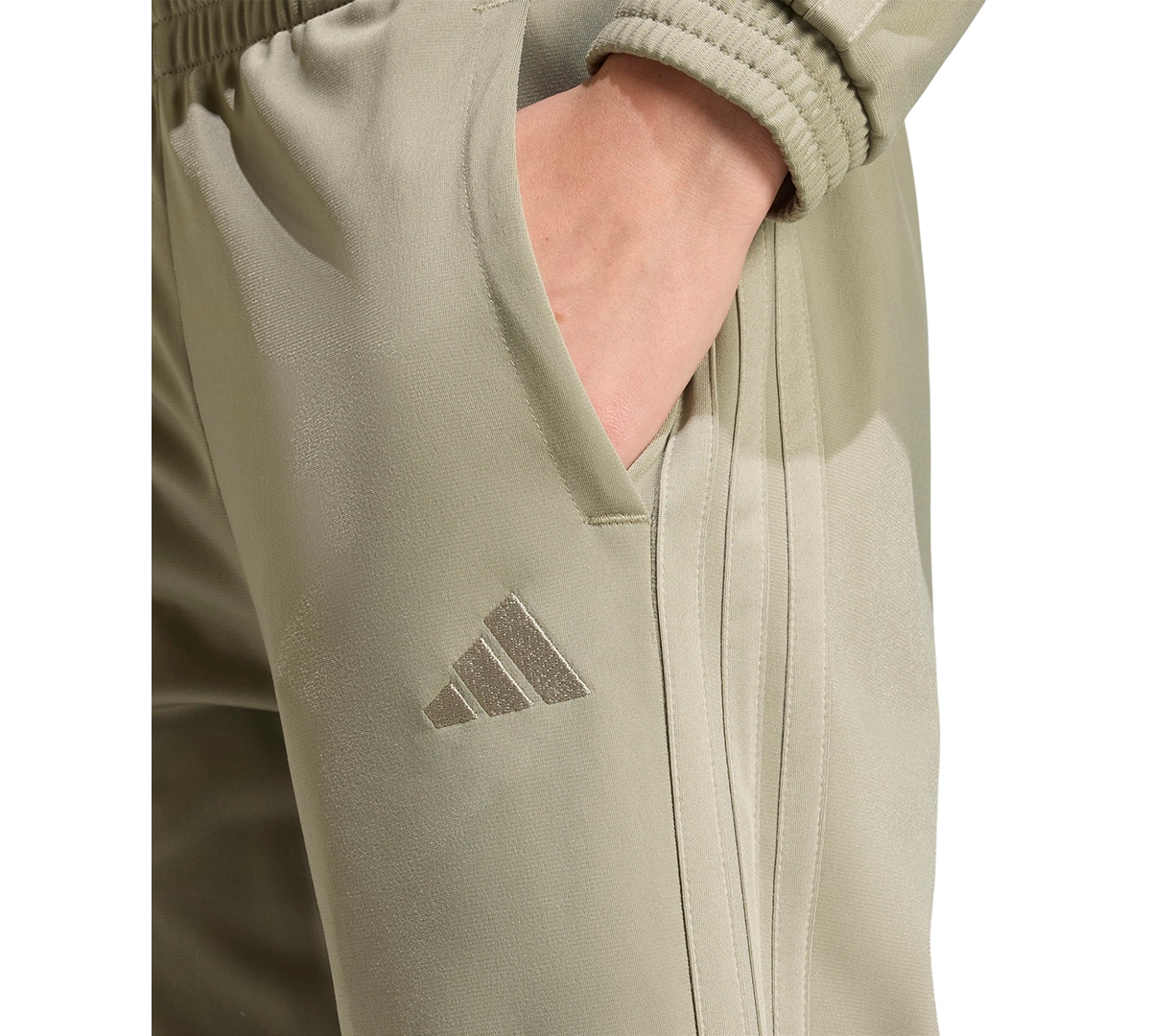 Adidas Originals Women's Tricot 3-stripes Track Pants In Silver