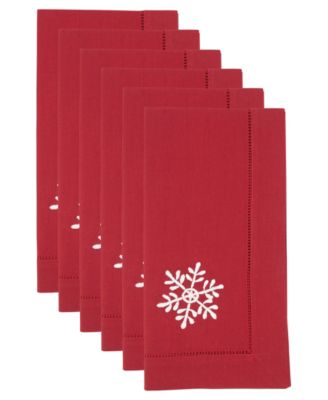 Embr'D Snowflake Hemstitch Napkin, Set of 6