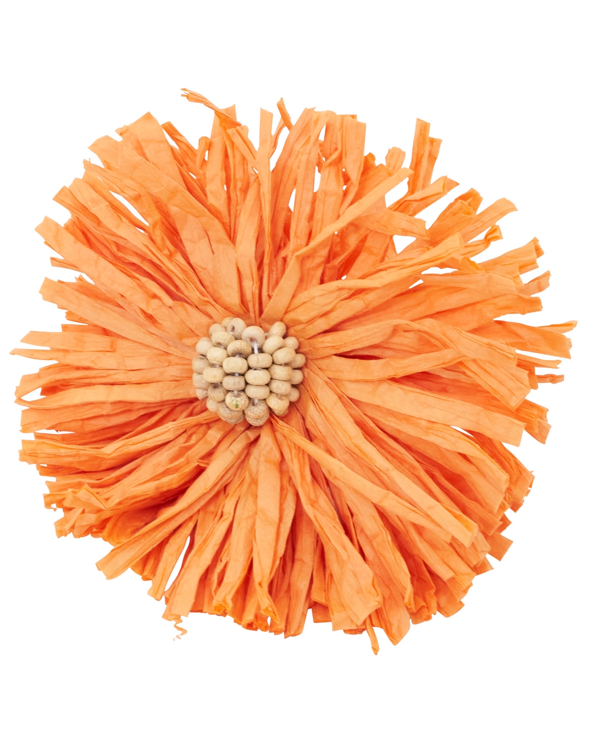Saro Lifestyle Raffia Charm Napkin Ring, Set Of 4 In Orange