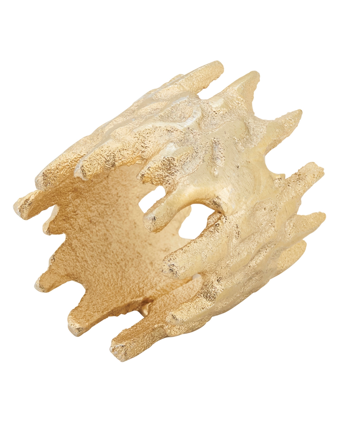 Saro Lifestyle Jagged Edge Napkin Ring, Set Of 4 In Gold
