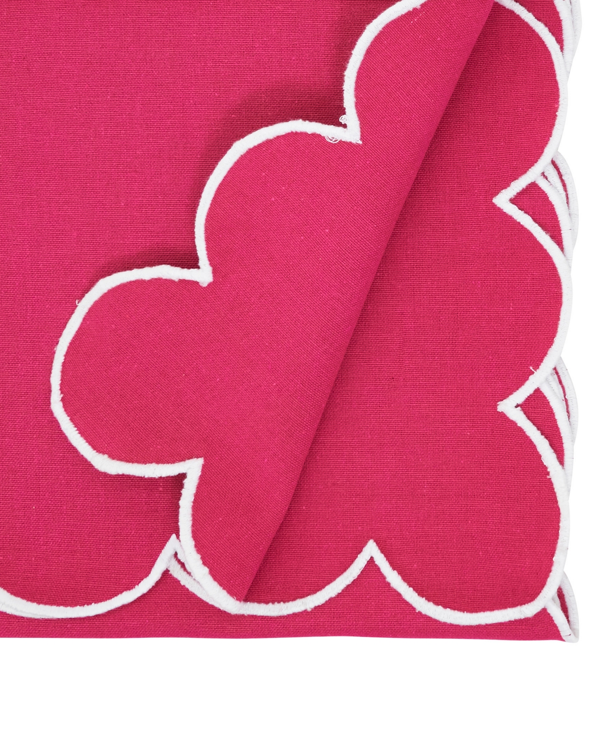 Saro Lifestyle Scalloped Table Runner, 16" X 72" In Pink