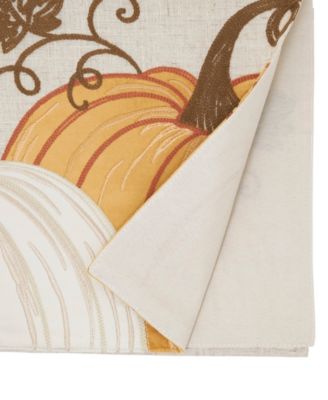 Linen Blend Pumpkins Table Runner, 16" x 70"