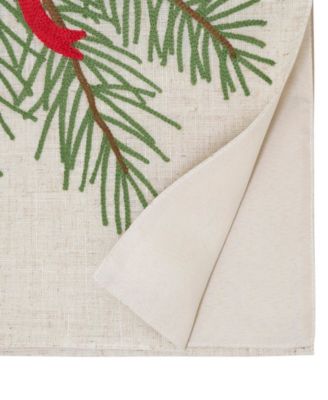 Linen Blend Pine Needle and Bow Table Runner, 16" x 70"