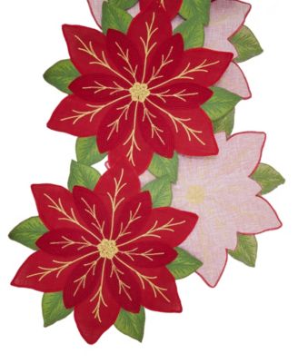 Poinsettia Table Runner, 16" x 70"