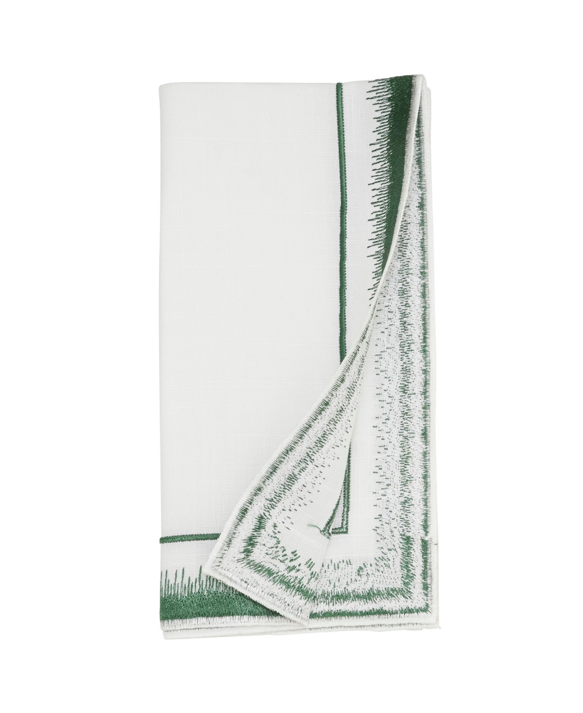 Saro Lifestyle Elegant Embroidery Detail Napkin, Set Of 4 In Green