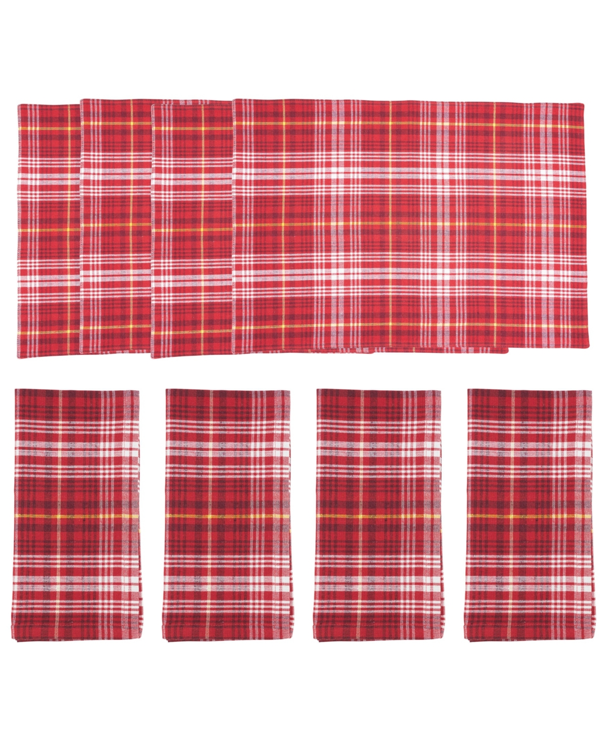 Saro Lifestyle Rustic Plaid Placemat and Napkin Set, Set of 8