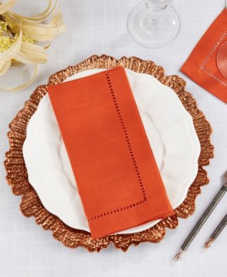 Hemstitched Border Cocktail Napkin, Set of 12